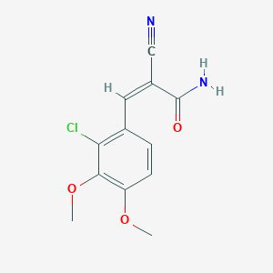 molecular formula C12H11ClN2O3 B2751643 (2Z)-3-(2-chloro-3,4-dimethoxyphenyl)-2-cyanoprop-2-enamide CAS No. 1385619-25-9