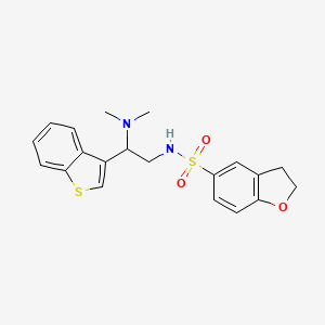 molecular formula C20H22N2O3S2 B2751644 N-(2-(benzo[b]thiophen-3-yl)-2-(dimethylamino)ethyl)-2,3-dihydrobenzofuran-5-sulfonamide CAS No. 2034300-49-5