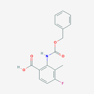 molecular formula C16H14FNO4 B2751647 4-Fluoro-3-methyl-2-(phenylmethoxycarbonylamino)benzoic acid CAS No. 2248372-09-8