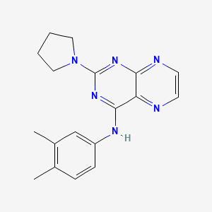 molecular formula C18H20N6 B2751648 N-(3,4-dimethylphenyl)-2-(pyrrolidin-1-yl)pteridin-4-amine CAS No. 946297-51-4