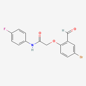 molecular formula C15H11BrFNO3 B2751653 2-(4-溴-2-甲酰基苯氧基)-N-(4-氟苯基)乙酰胺 CAS No. 553673-99-7
