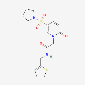 2-(2-oxo-5-pyrrolidin-1-ylsulfonylpyridin-1-yl)-N-(thiophen-2-ylmethyl)acetamide