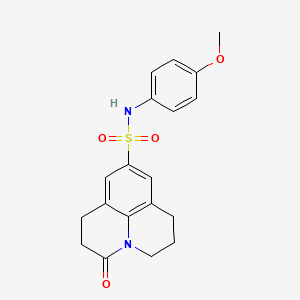 molecular formula C19H20N2O4S B2751666 N-(4-methoxyphenyl)-3-oxo-1,2,3,5,6,7-hexahydropyrido[3,2,1-ij]quinoline-9-sulfonamide CAS No. 896375-53-4