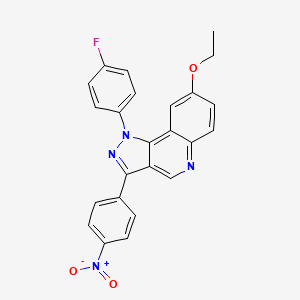 molecular formula C24H17FN4O3 B2751671 8-乙氧基-1-(4-氟苯基)-3-(4-硝基苯基)-1H-吡唑并[4,3-c]喹啉 CAS No. 901045-20-3