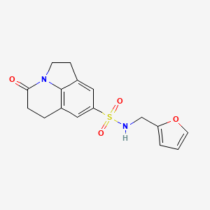 molecular formula C16H16N2O4S B2751680 N-(furan-2-ylmethyl)-4-oxo-2,4,5,6-tetrahydro-1H-pyrrolo[3,2,1-ij]quinoline-8-sulfonamide CAS No. 898419-72-2