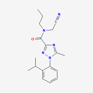 molecular formula C18H23N5O B2751683 N-(cyanomethyl)-5-methyl-1-[2-(propan-2-yl)phenyl]-N-propyl-1H-1,2,4-triazole-3-carboxamide CAS No. 1311630-69-9
