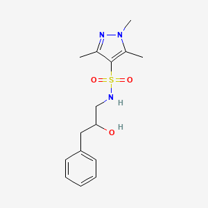 molecular formula C15H21N3O3S B2751699 N-(2-hydroxy-3-phenylpropyl)-1,3,5-trimethyl-1H-pyrazole-4-sulfonamide CAS No. 1423995-33-8