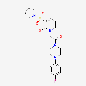 molecular formula C21H25FN4O4S B2751701 1-(2-(4-(4-fluorophenyl)piperazin-1-yl)-2-oxoethyl)-3-(pyrrolidin-1-ylsulfonyl)pyridin-2(1H)-one CAS No. 1251562-01-2