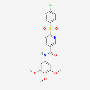 6-((4-chlorophenyl)sulfonyl)-N-(3,4,5-trimethoxyphenyl)nicotinamide