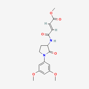 molecular formula C17H20N2O6 B2751706 Methyl (E)-4-[[1-(3,5-dimethoxyphenyl)-2-oxopyrrolidin-3-yl]amino]-4-oxobut-2-enoate CAS No. 2411323-96-9