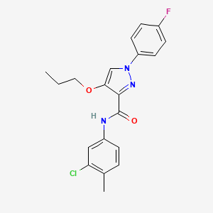 molecular formula C20H19ClFN3O2 B2751707 N-(3-chloro-4-methylphenyl)-1-(4-fluorophenyl)-4-propoxy-1H-pyrazole-3-carboxamide CAS No. 1210262-46-6