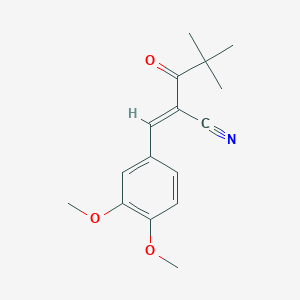 (2E)-2-[(3,4-dimethoxyphenyl)methylidene]-4,4-dimethyl-3-oxopentanenitrile