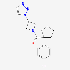 molecular formula C17H19ClN4O B2751709 (3-(1H-1,2,3-triazol-1-yl)azetidin-1-yl)(1-(4-chlorophenyl)cyclopentyl)methanone CAS No. 2034266-58-3