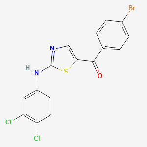 molecular formula C16H9BrCl2N2OS B2751710 [4-Bromophenyl][2-[3,4-dichloroanilino]-1,3-thiazol-5-yl]methanone CAS No. 339023-03-9