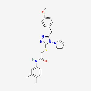 N-(3,4-dimethylphenyl)-2-((5-(4-methoxybenzyl)-4-(1H-pyrrol-1-yl)-4H-1,2,4-triazol-3-yl)thio)acetamide