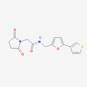 molecular formula C15H14N2O4S B2751728 2-(2,5-二氧代吡咯啉-1-基)-N-((5-(噻吩-3-基)呋喃-2-基)甲基)乙酰胺 CAS No. 2034253-63-7
