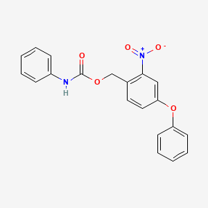 molecular formula C20H16N2O5 B2751729 (2-nitro-4-phenoxyphenyl)methyl N-phenylcarbamate CAS No. 866017-40-5