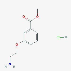 molecular formula C10H14ClNO3 B2751733 Methyl 3-(2-aminoethoxy)benzoate hydrochloride CAS No. 153938-41-1; 405298-13-7