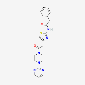 N-(4-(2-oxo-2-(4-(pyrimidin-2-yl)piperazin-1-yl)ethyl)thiazol-2-yl)-2-phenylacetamide