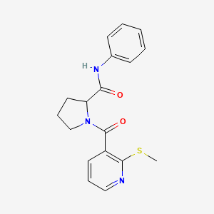 molecular formula C18H19N3O2S B2751747 1-[2-(methylsulfanyl)pyridine-3-carbonyl]-N-phenylpyrrolidine-2-carboxamide CAS No. 1427886-25-6