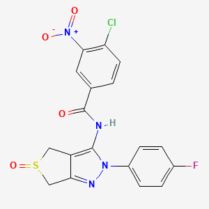 molecular formula C18H12ClFN4O4S B2751756 4-氯-N-(2-(4-氟苯基)-5-氧代-4,6-二氢-2H-噻吩[3,4-c]嘧啶-3-基)-3-硝基苯甲酰胺 CAS No. 1007192-96-2