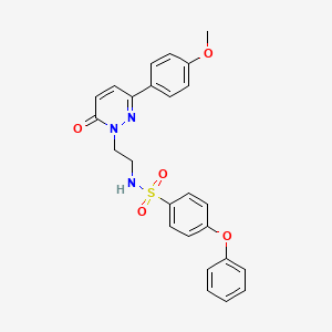 molecular formula C25H23N3O5S B2751757 N-(2-(3-(4-methoxyphenyl)-6-oxopyridazin-1(6H)-yl)ethyl)-4-phenoxybenzenesulfonamide CAS No. 921551-41-9