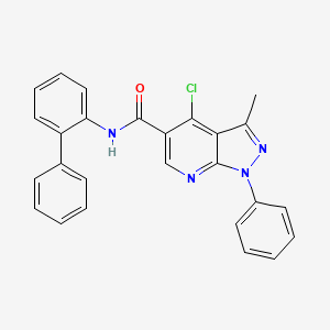 molecular formula C26H19ClN4O B2751759 N-([1,1'-biphenyl]-2-yl)-4-chloro-3-methyl-1-phenyl-1H-pyrazolo[3,4-b]pyridine-5-carboxamide CAS No. 899952-99-9