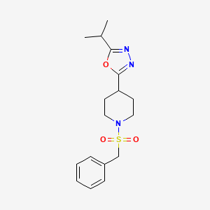 molecular formula C17H23N3O3S B2751762 2-(1-(苄基磺酰基)哌啶-4-基)-5-异丙基-1,3,4-噁二唑 CAS No. 1209346-21-3