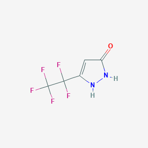 molecular formula C5H3F5N2O B2751766 3-(pentafluoroethyl)-1H-pyrazol-5-ol CAS No. 173468-46-7
