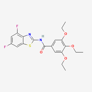 molecular formula C20H20F2N2O4S B2751770 N-(4,6-difluorobenzo[d]thiazol-2-yl)-3,4,5-triethoxybenzamide CAS No. 907974-65-6