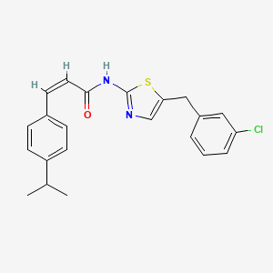 molecular formula C22H21ClN2OS B2751775 (Z)-N-(5-(3-chlorobenzyl)thiazol-2-yl)-3-(4-isopropylphenyl)acrylamide CAS No. 463357-99-5