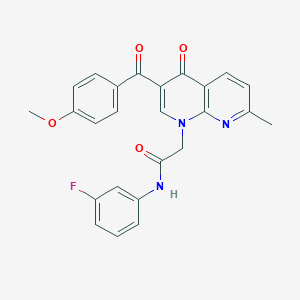 molecular formula C25H20FN3O4 B2751776 N-(3-fluorophenyl)-2-(3-(4-methoxybenzoyl)-7-methyl-4-oxo-1,8-naphthyridin-1(4H)-yl)acetamide CAS No. 894910-96-4