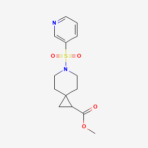 molecular formula C14H18N2O4S B2751785 甲基-6-(吡啶-3-基磺酰基)-6-氮杂螺[2.5]辛烷-1-羧酸甲酯 CAS No. 2034552-26-4