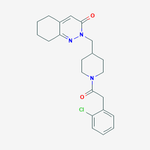 molecular formula C22H26ClN3O2 B2751787 2-[[1-[2-(2-Chlorophenyl)acetyl]piperidin-4-yl]methyl]-5,6,7,8-tetrahydrocinnolin-3-one CAS No. 2310160-22-4