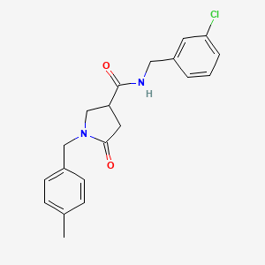 molecular formula C20H21ClN2O2 B2751788 N-[(3-chlorophenyl)methyl]-1-[(4-methylphenyl)methyl]-5-oxopyrrolidine-3-carboxamide CAS No. 1389683-91-3