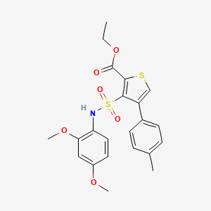 molecular formula C22H23NO6S2 B2751791 Ethyl 3-[(2,4-dimethoxyphenyl)sulfamoyl]-4-(4-methylphenyl)thiophene-2-carboxylate CAS No. 946384-76-5