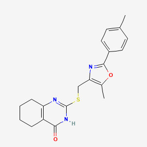 2-(((5-Methyl-2-(p-tolyl)oxazol-4-yl)methyl)thio)-5,6,7,8-tetrahydroquinazolin-4-ol