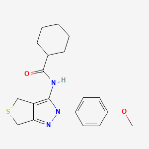 N-[2-(4-methoxyphenyl)-4,6-dihydrothieno[3,4-c]pyrazol-3-yl]cyclohexanecarboxamide