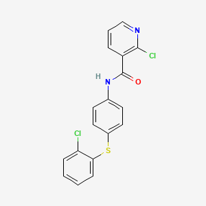 molecular formula C18H12Cl2N2OS B2751801 2-chloro-N-{4-[(2-chlorophenyl)sulfanyl]phenyl}nicotinamide CAS No. 251096-71-6