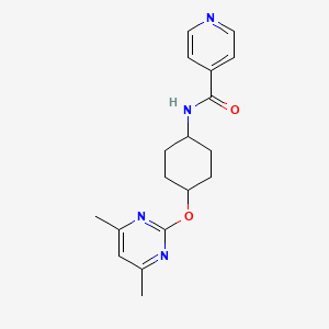 molecular formula C18H22N4O2 B2751803 N-((1r,4r)-4-((4,6-dimethylpyrimidin-2-yl)oxy)cyclohexyl)isonicotinamide CAS No. 2034526-50-4