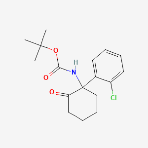 molecular formula C17H22ClNO3 B2751820 N-[1-(2-chlorophenyl)-2-oxocyclohexyl]-carbamic acid, 1,1-dimethylethyl ester CAS No. 2177263-88-4