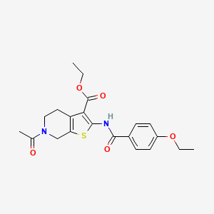 molecular formula C21H24N2O5S B2751822 Ethyl 6-acetyl-2-(4-ethoxybenzamido)-4,5,6,7-tetrahydrothieno[2,3-c]pyridine-3-carboxylate CAS No. 921068-17-9