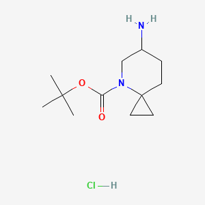 molecular formula C12H23ClN2O2 B2751826 叔丁基-6-氨基-4-氮杂螺[2.5]辛烷-4-甲酸酯盐酸盐 CAS No. 2490435-73-7