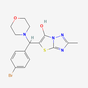 molecular formula C16H17BrN4O2S B2751829 5-((4-Bromophenyl)(morpholino)methyl)-2-methylthiazolo[3,2-b][1,2,4]triazol-6-ol CAS No. 851809-67-1