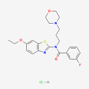 molecular formula C23H27ClFN3O3S B2751831 N-(6-ethoxybenzo[d]thiazol-2-yl)-3-fluoro-N-(3-morpholinopropyl)benzamide hydrochloride CAS No. 1216568-95-4