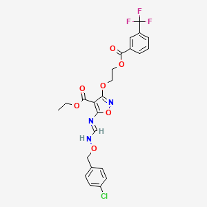 Ethyl 5-[({[(4-chlorobenzyl)oxy]amino}methylene)amino]-3-(2-{[3-(trifluoromethyl)benzoyl]oxy}ethoxy)-4-isoxazolecarboxylate