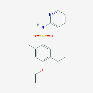 molecular formula C18H24N2O3S B2751843 4-ethoxy-5-isopropyl-2-methyl-N-(3-methylpyridin-2-yl)benzenesulfonamide CAS No. 879064-30-9