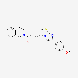 molecular formula C24H23N3O2S B2751846 1-(3,4-二氢异喹啉-2(1H)-基)-3-(6-(4-甲氧基苯基)咪唑[2,1-b]噻唑-3-基)丙酮 CAS No. 1172944-06-7