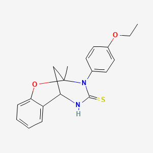 molecular formula C19H20N2O2S B2751851 3-(4-ethoxyphenyl)-2-methyl-2,3,5,6-tetrahydro-4H-2,6-methano-1,3,5-benzoxadiazocine-4-thione CAS No. 702655-63-8