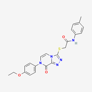 molecular formula C22H21N5O3S B2751855 2-((7-(4-ethoxyphenyl)-8-oxo-7,8-dihydro-[1,2,4]triazolo[4,3-a]pyrazin-3-yl)thio)-N-(p-tolyl)acetamide CAS No. 1242856-42-3